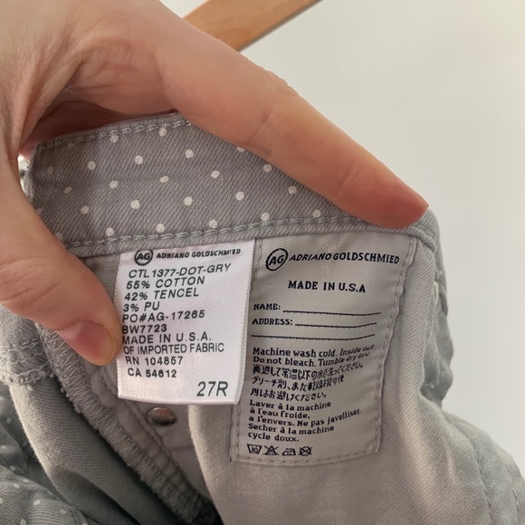 AG Stevie Ankle Jeans in Gray Polka Dot - Picture 9 of 9